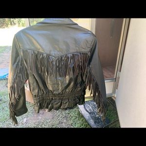 Biker Fringe Jacket with Zippers on Sleeves
